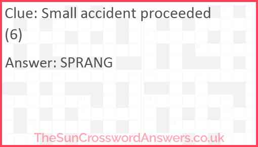 Small accident proceeded (6) Answer