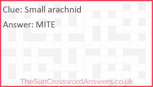 Small arachnid Answer