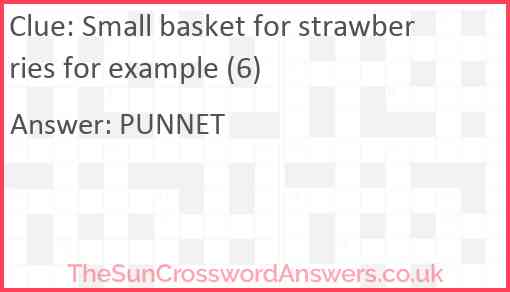 Small basket for strawberries for example (6) Answer