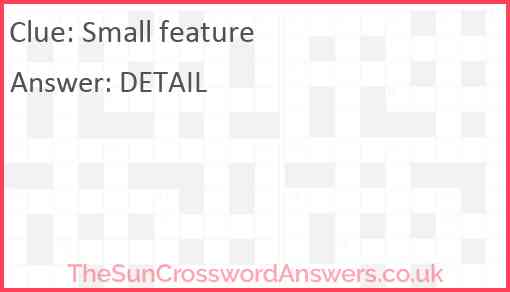 Small feature Answer