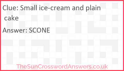 Small ice-cream and plain cake Answer