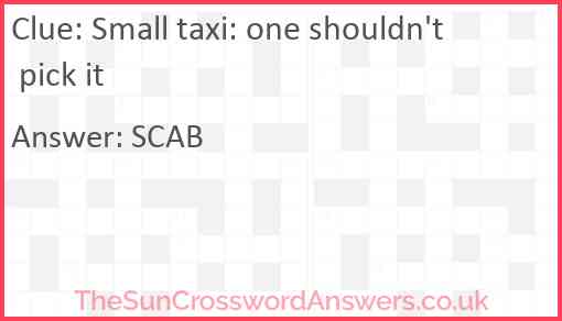 Small taxi: one shouldn't pick it Answer