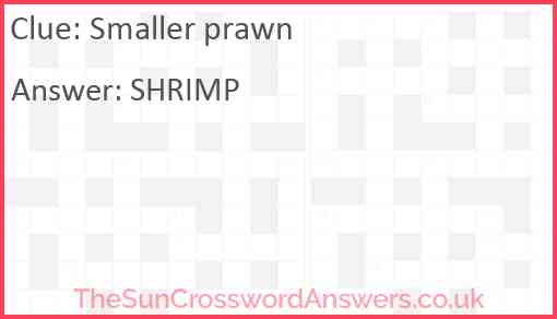 Smaller prawn Answer