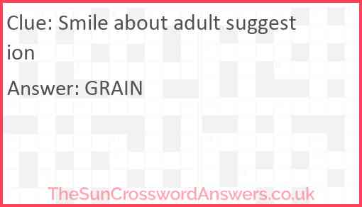 Smile about adult suggestion Answer