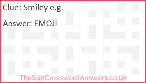 Smiley e.g. Answer