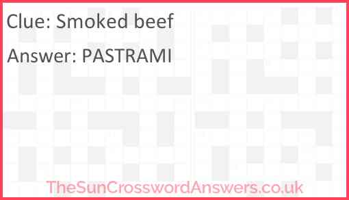 Smoked beef Answer