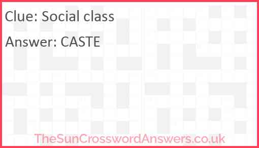 Social class Answer