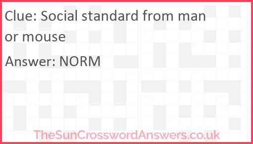 Social standard from man or mouse Answer
