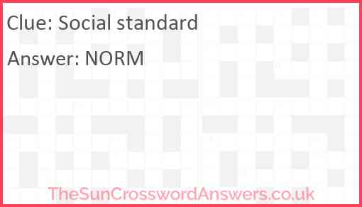 Social standard Answer