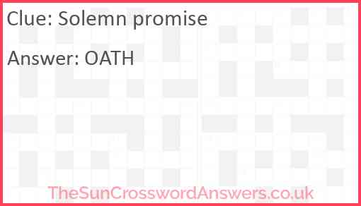 Solemn promise Answer