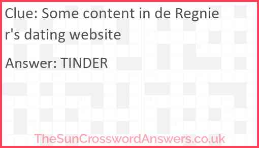 Some content in de Regnier's dating website Answer