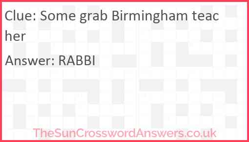 Some grab Birmingham teacher Answer