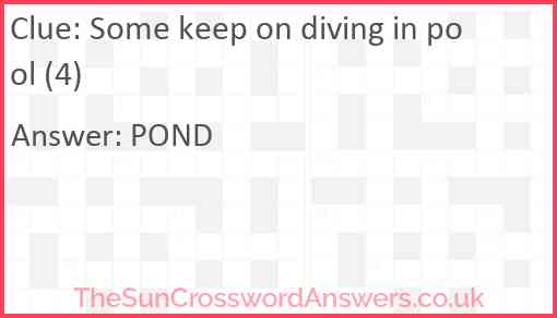 Some keep on diving in pool (4) Answer