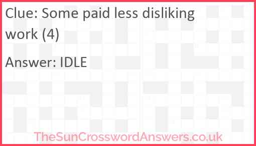 Some paid less disliking work (4) Answer