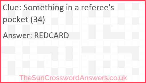 Something in a referee's pocket (34) Answer