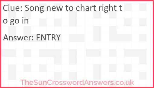 Song new to chart right to go in Answer