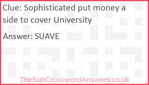 Sophisticated put money aside to cover University Answer