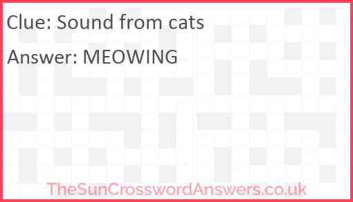 Sound from cats Answer