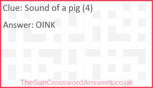 Sound of a pig (4) Answer