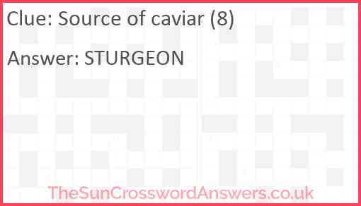 Source of caviar (8) Answer