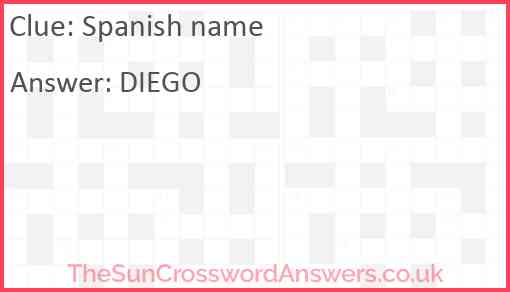 Spanish name Answer