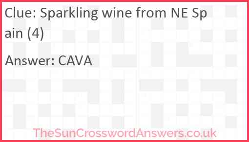 Sparkling wine from NE Spain (4) Answer