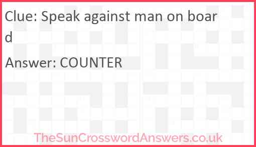 Speak against man on board Answer