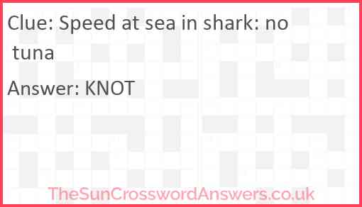 Speed at sea in shark? No tuna! Answer