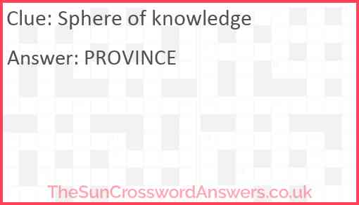 Sphere of knowledge Answer