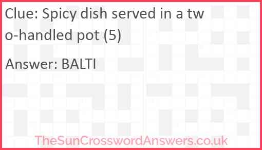Spicy dish served in a two-handled pot (5) Answer