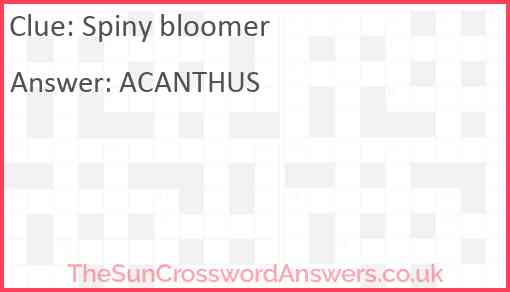 Spiny bloomer Answer