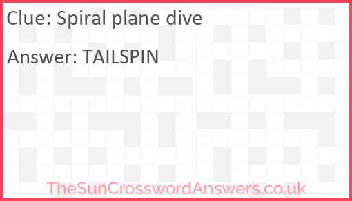 Spiral plane dive Answer