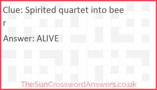 Spirited quartet into beer Answer