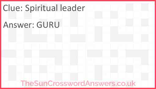 Spiritual leader Answer