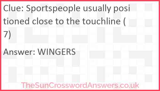 Sportspeople usually positioned close to the touchline (7) Answer