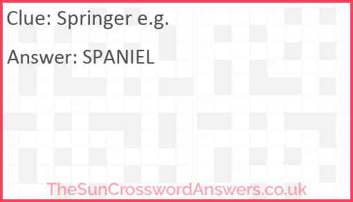 Springer e.g. Answer