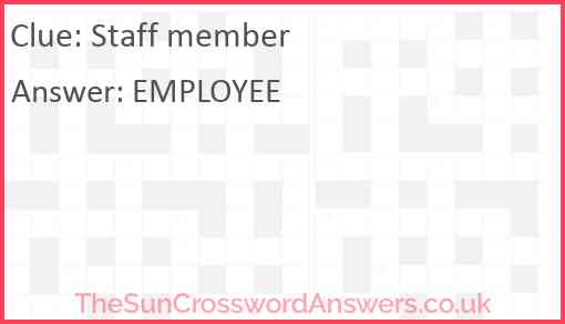 Staff member Answer