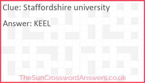 Staffordshire university Answer