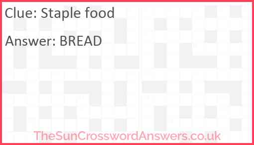 Staple food Answer