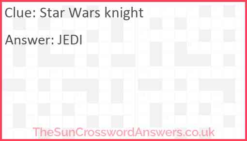 Star Wars knight Answer