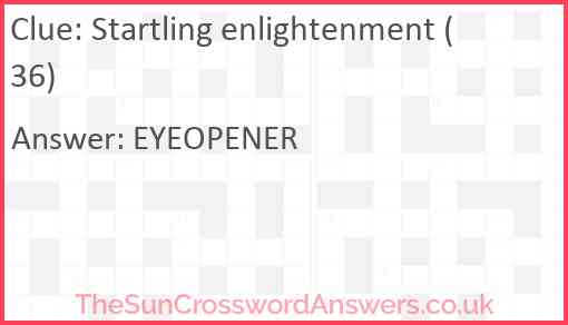 Startling enlightenment (36) Answer