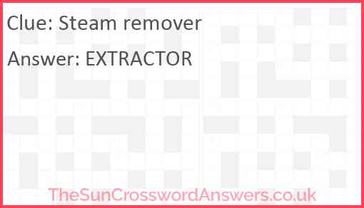 Steam remover Answer