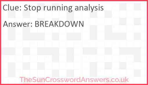 Stop running analysis Answer