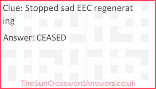 Stopped sad EEC regenerating Answer