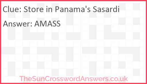 Store in Panama's Sasardi Answer