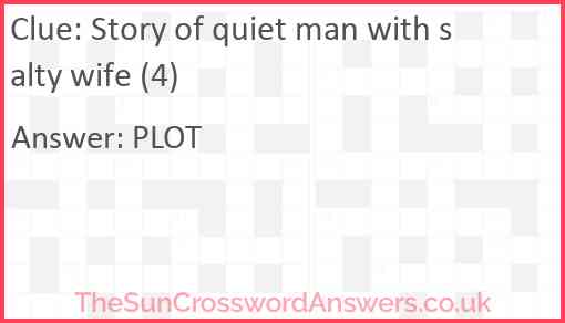 Story of quiet man with salty wife (4) Answer