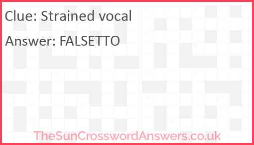 Strained vocal Answer