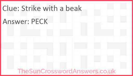 Strike with a beak Answer