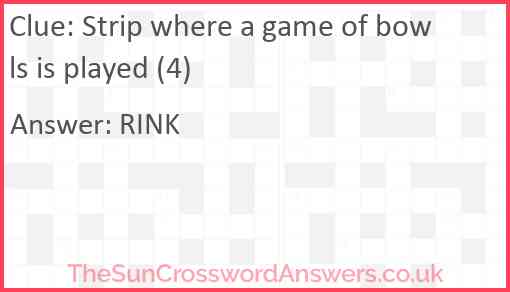 Strip where a game of bowls is played (4) Answer