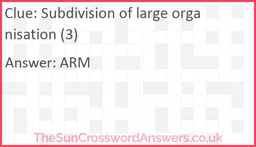 Subdivision of large organisation (3) Answer